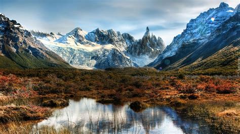 Góry Woda Trawy Patagonia Argentyna