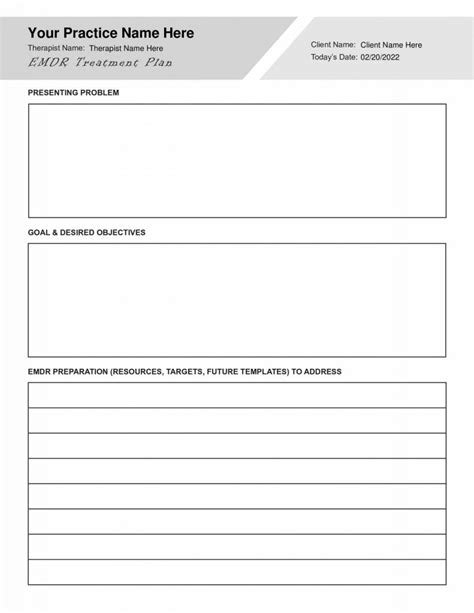 Emdr Treatment Planning Worksheet Editable Fillable Printable Pdf