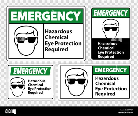 Emergency Hazardous Chemical Eye Protection Required Symbol Sign