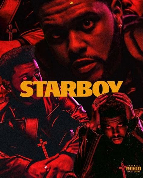 The Weeknd Starboy Poster Red Music Album Art Music Album Design