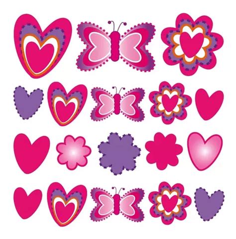 108 Stickers Corazones Mariposas Etiquetas Pegatinas Meses Sin