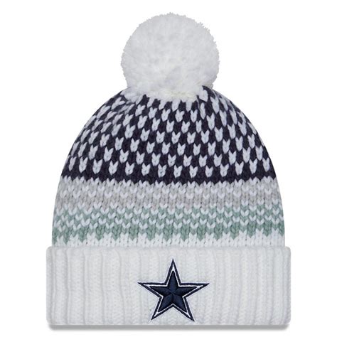 Womens New Era White Dallas Cowboys 2023 Sideline Cuffed Knit Hat With