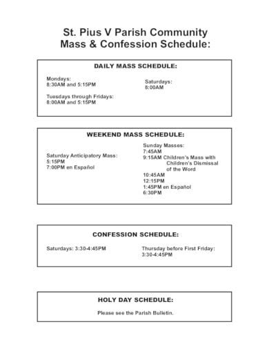 16 Church Schedule Templates In Pdf Doc