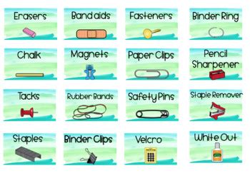 Water Color Teacher Tool Kit Labels By Mskinder Tpt