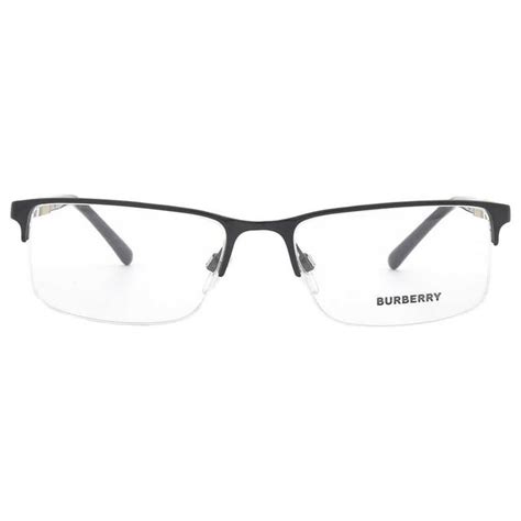 Burberry Brand Be1282 55mm Unisex Semi Rimless Black Metal Frame Eyeglasses