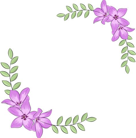 Illustration Frame With Purple Flowers Vector Art At Vecteezy