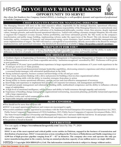 Chief Executive Officer Jobs In Karachi Sui At Sui Southern Gas