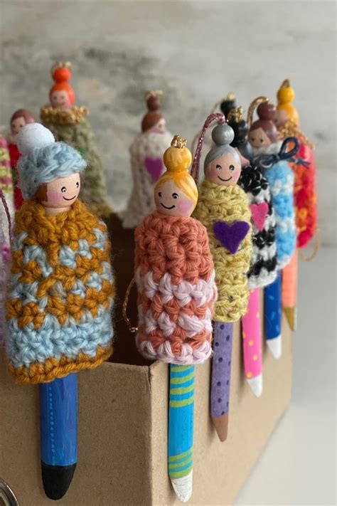 Wäscheklammer Häkel Püppchen Mini Me Handbemalt Zum Hängen Etsy De In