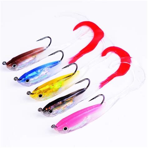 5pcslot Soft Fishing Lures Jigging Lead Minnow Fishing Bait Tackle