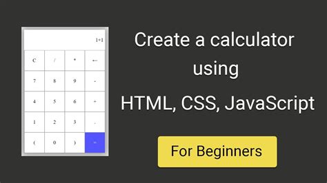 Create A Simple Calculator Using HTML CSS JavaScript YouTube