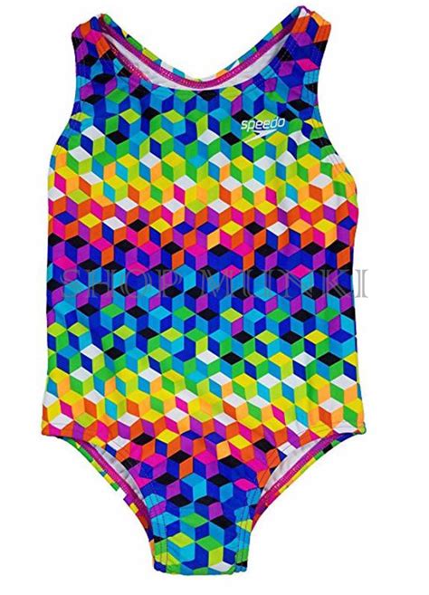 Speedo Girls 1 Piece Sporty Racerback Colorful Fashion Comfort