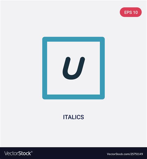 Two Color Italics Icon From User Interface Vector Image