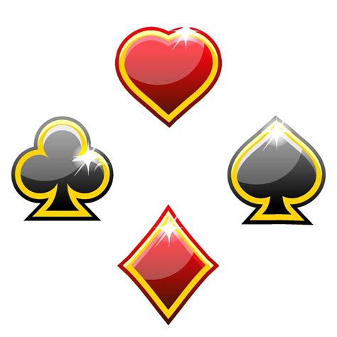 Set Of Playing Card Suits Isolated On White Background Heart Spade