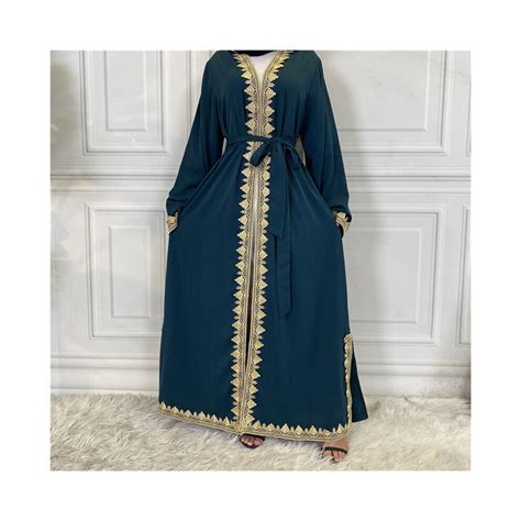 Ramadan Open Abaya Kimono Arabic Muslim Hijab Dress Embroidery