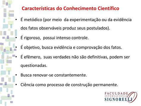 Quais As Caracter Sticas Atribu Das Ao Conhecimento Cient Fico