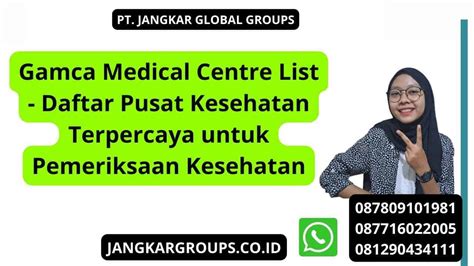 Gamca Medical Centre List Daftar Pusat Kesehatan Terpercaya Jangkar