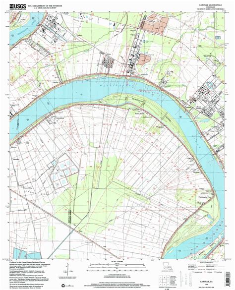 Classic USGS Carville Louisiana 7.5'x7.5' Topo Map – MyTopo Map Store