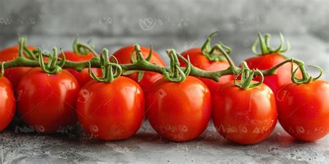 Premium Photo A Bunch Of Red Tomatoes With Green Stems On A Table