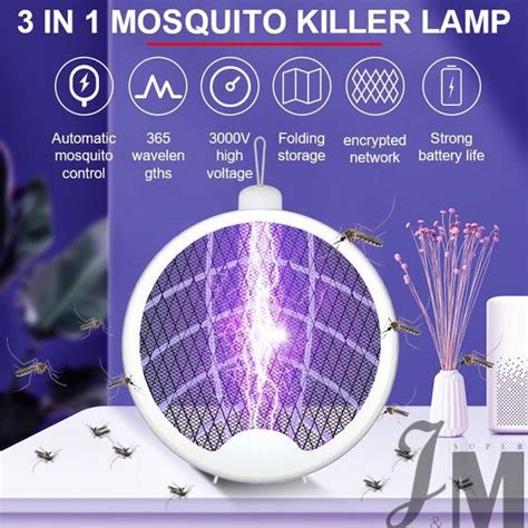 Raquete Eletrica 4 Em 1 Lâmpada Mata Mosquito Mosquiteiro Eletrico