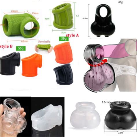 1pcs Male Ball Stretcher Scrotum Bull Sack Bag Chastity Cage Adult Bdsm For Men Ebay