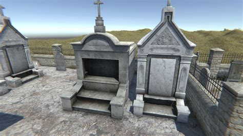 3d Model Graveyard Pack 1 Vr Ar Low Poly Cgtrader