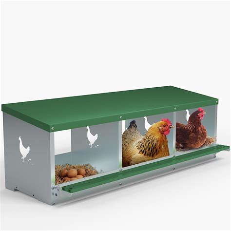 Chicken Nesting Box With Metal Legs 3 Holes Nesting Boxes For Chickens Roll Away