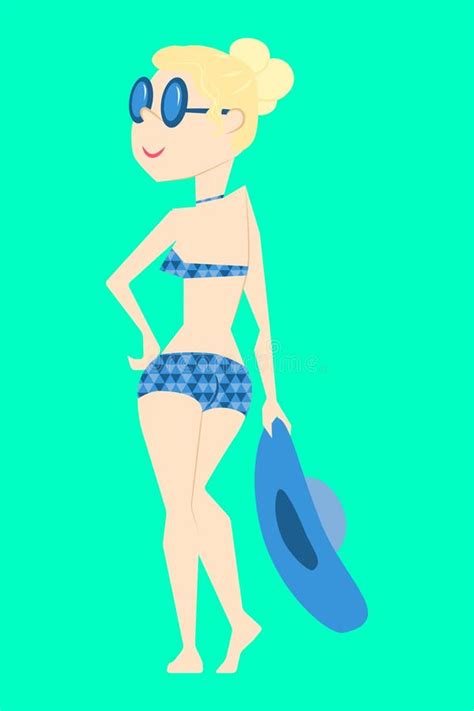 Girl In Bikini Retro Illustration Stock Vector Illustration Of Naked Figure