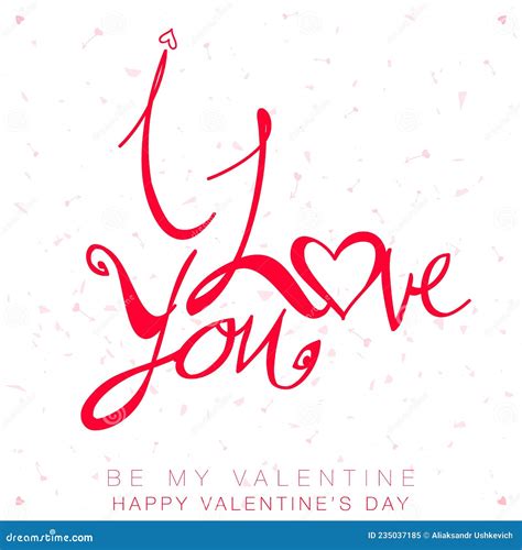 Happy Valentine Day Card With Hearts Stock Vector Illustration Of