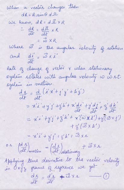 Coriolis Force–Derivation | Aspirant Forum