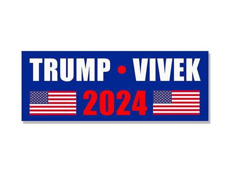 3x9 Inch Trump Vivek 2024 Bumper Sticker Vinyl Decal Political Ramaswami President Gop Anti