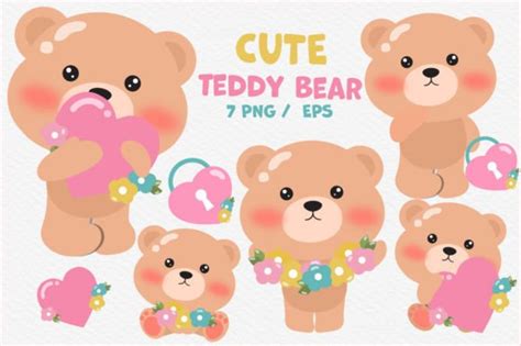 Cute Valentine With Bear Graphic By Nidnan Art Creative Fabrica