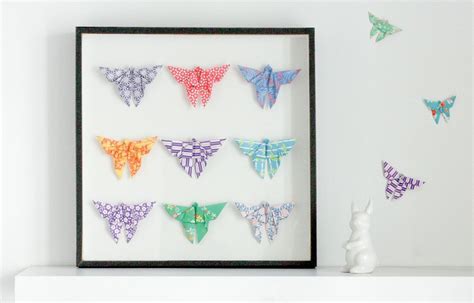 Diy Le Tableau De Chasse Aux Papillons En Origami Vert Cerise