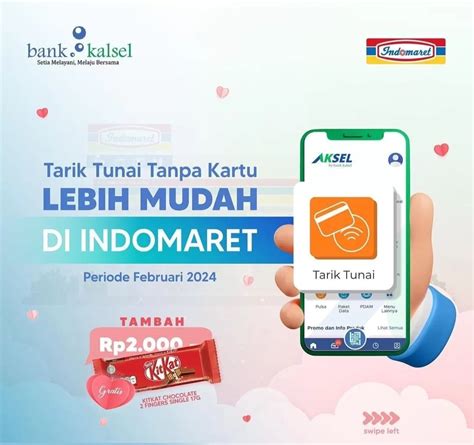 Pakai Aksel Bank Kalsel Di Indomaret Tarik Tunai Tanpa Kartu Dapat