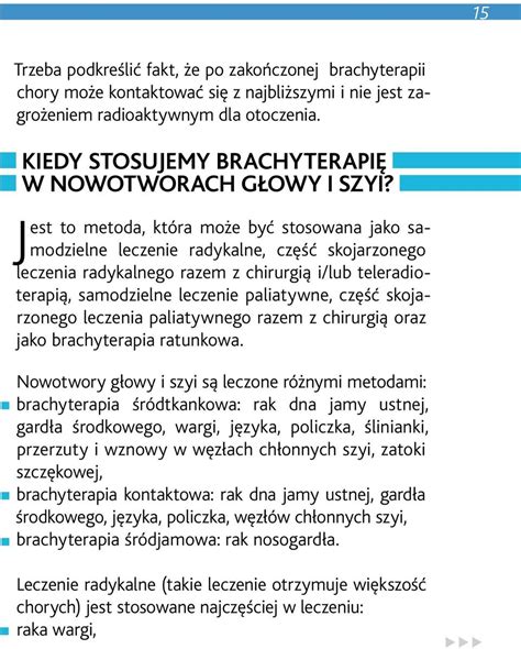 Brachyterapia Raka G Owy I Szyi P O Radn Ik D La Pacjent W Pdf