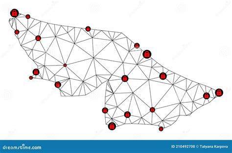 Lockdown Polygonal Carcass Mesh Vector Map Of Acre State Stock Vector