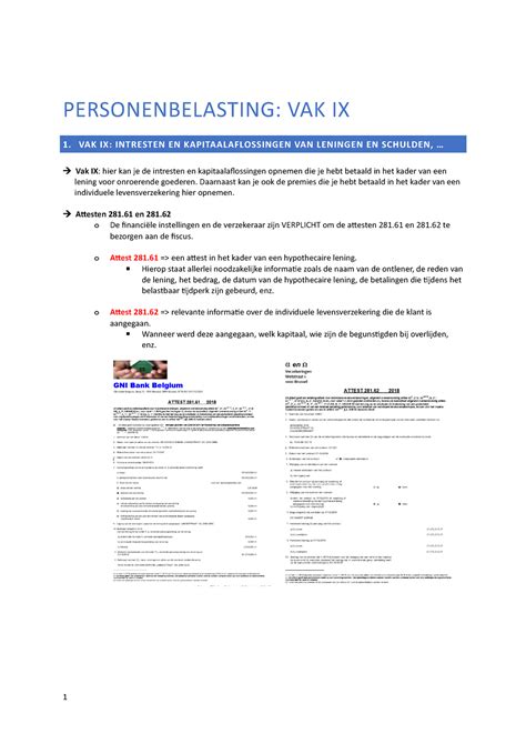 Personenbelasting Deel Personenbelasting Vak Ix Vak Ix