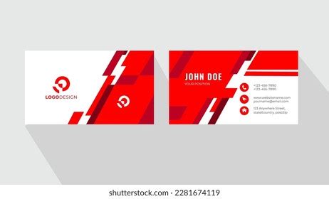 Red Simple Professional Visiting Card Design Stock Vector (Royalty Free ...