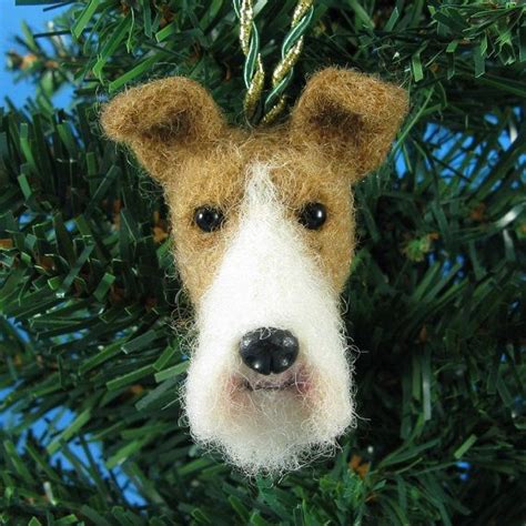 Wire Fox Terrier Ornament Needle Felted Dog Christmas Etsy Needle