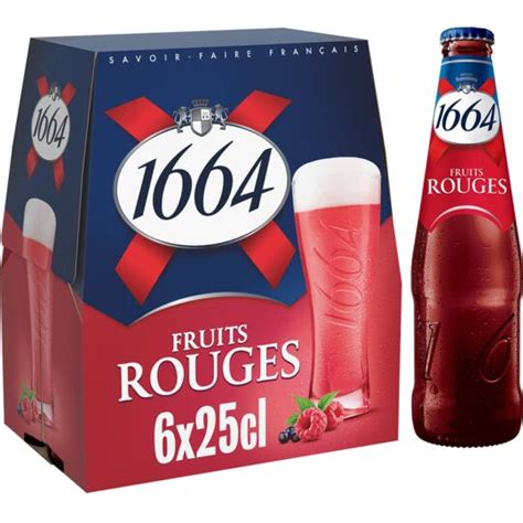 Bière blanche aromatisée Fruits Rouges 1664 le pack de 6 bouteilles