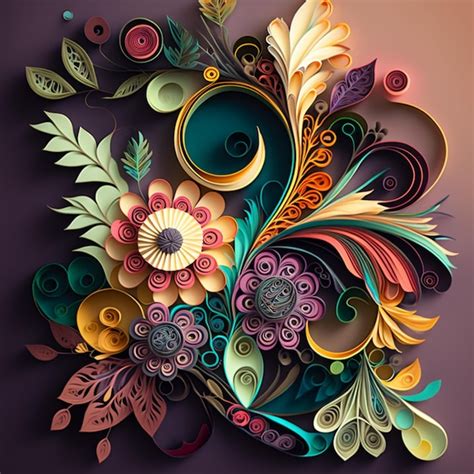 Premium AI Image | Beautiful paper quilling craft patterns art design ...