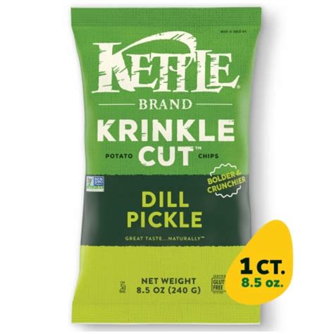 Kettle Brand Potato Chips Krinkle Cut Dill Pickle Kettle Chips 8 5