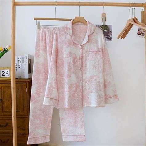 Pyjama en Gaze de Coton pour Femme Ensemble de 2 Pièces Vêtements de