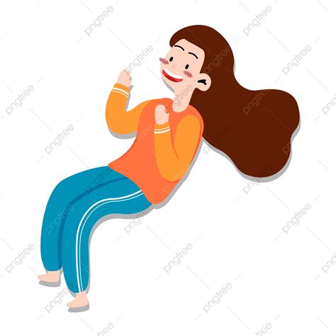 Long Black Hair Clipart Vector Cute Girl With Long Hair Long Hair Character Girl Png Image