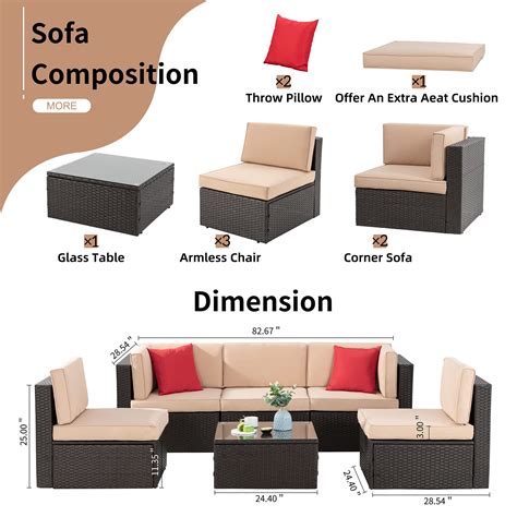 Shintenchi Pieces Patio Furniture Sets Outdoor All Weather Sectional