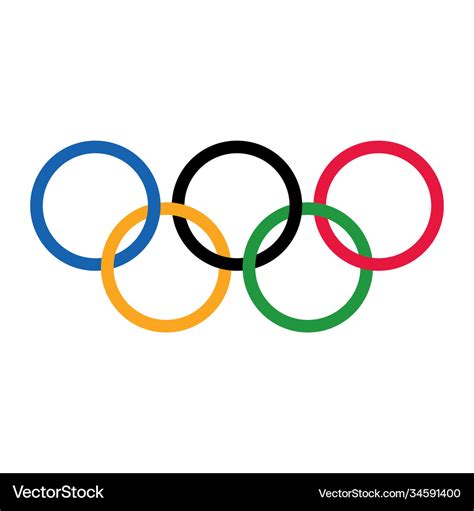 Olympic Rings Isolated On White Background Vector Image