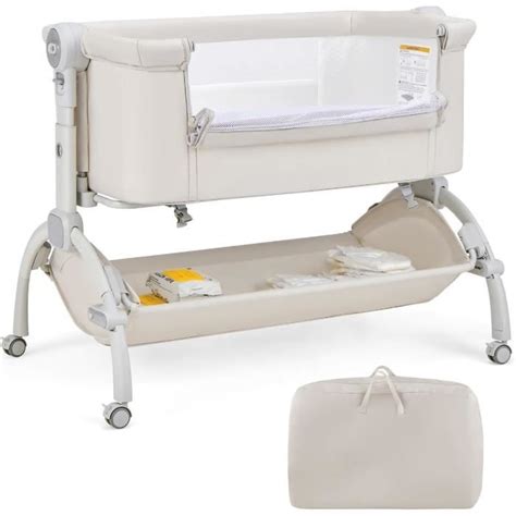 GOPLUS Lit Cododo Berceau Bébé Portable avec Matelas et Roues Panier