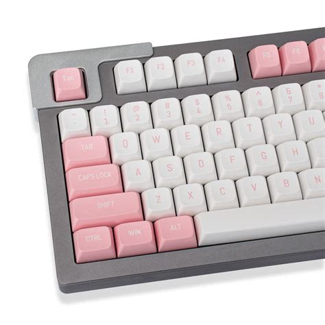 Buy Pink White Keycaps Set Keys Msa Profile Double Iso Ansi Layout