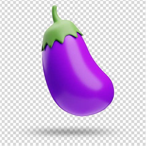 3D Rendering Of Eggplant Icon Illustration