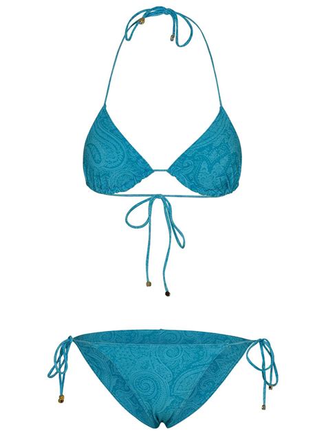 Etro Bikini Paisley In Nylon Azzurro Grailed