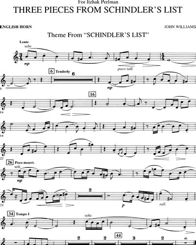 Schindler's List: Theme Sheet Music by John Williams | nkoda